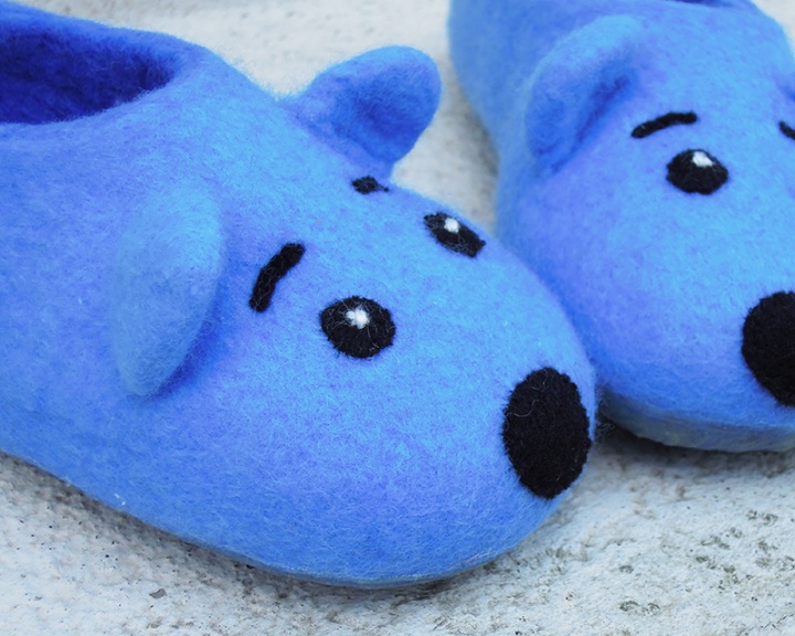 Blue baby slippers