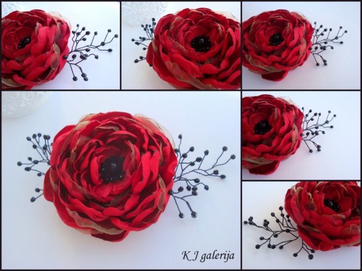 Red Flower - brooch picture no. 2