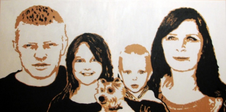 pop art style family portrait