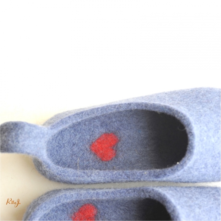 Felt slippers / slippers Felted Heart