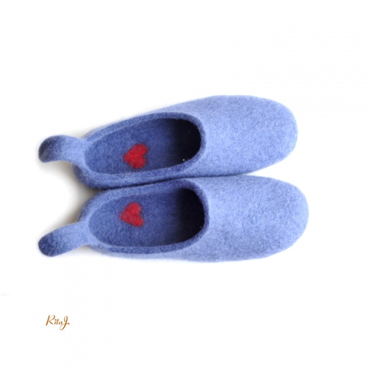 Felt slippers / slippers Felted Heart picture no. 2