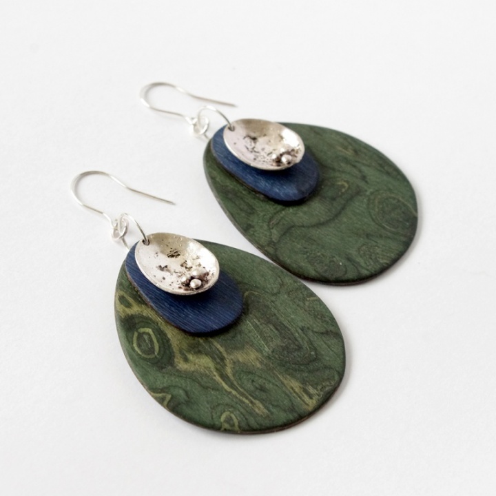 Greenery - a large wooden earrings picture no. 3