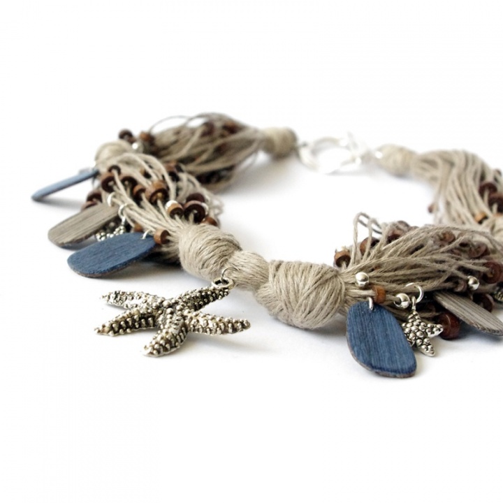 Sea - Linen necklace