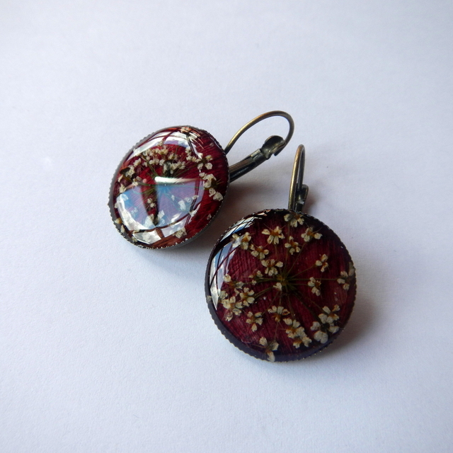 Earrings " Bordeaux "