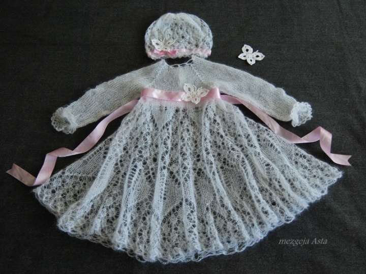 Christening dress with butterflies