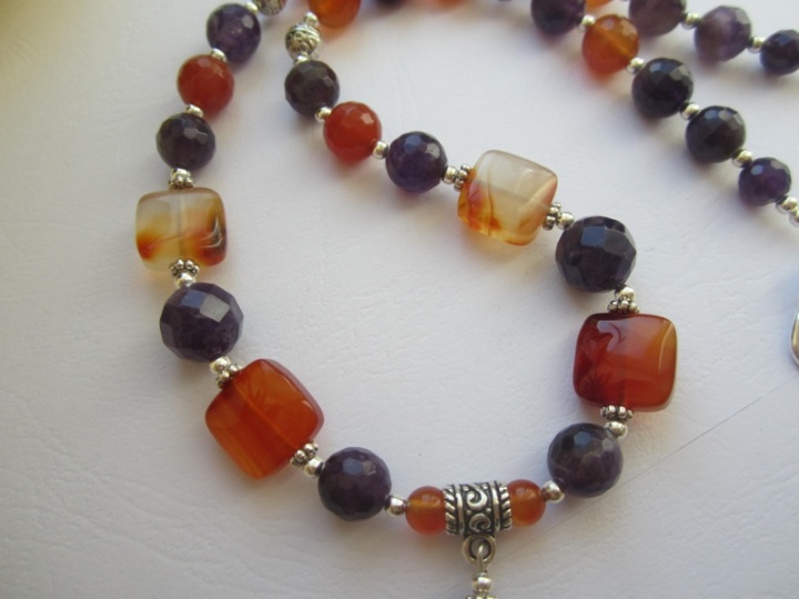 Carnelian and amethyst necklace picture no. 3