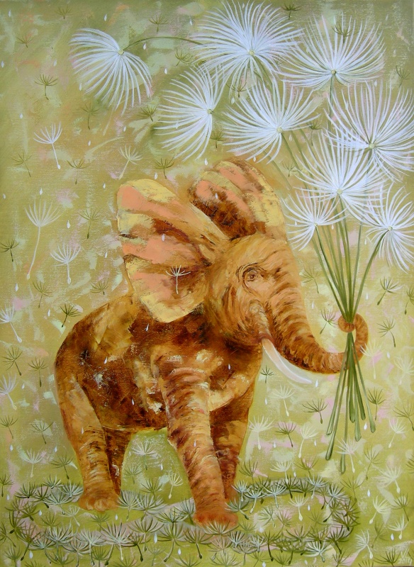 Happy elephant 54x74