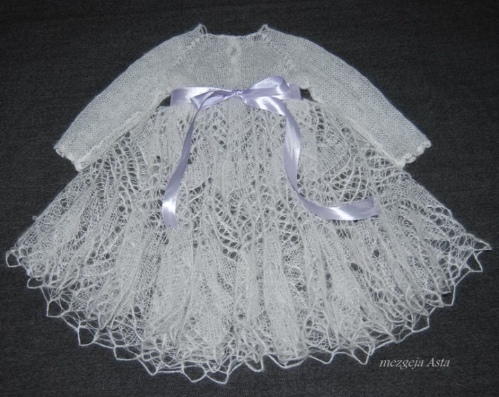 Knitted christening gown