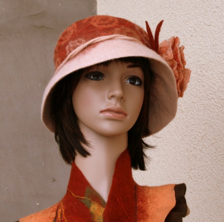 Hat " Peach Rose " picture no. 3