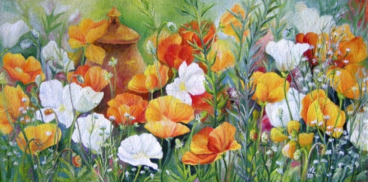 Yellow poppies 60x30