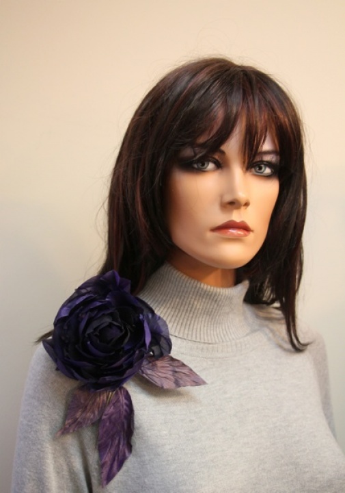 Silk Flower & # 039; Dark purple Rose & # 039;