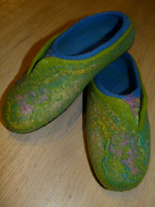 green-blue felted slippers female " vortex " picture no. 2