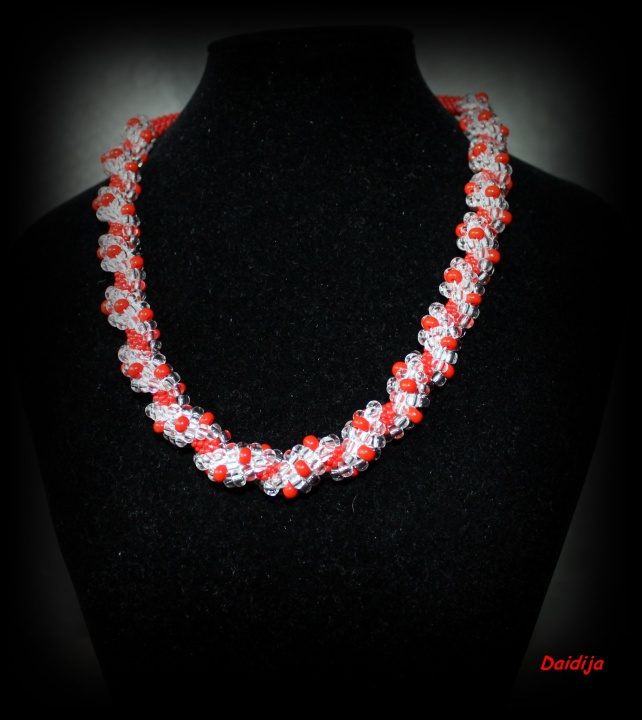 Red necklace (tow) handiwork