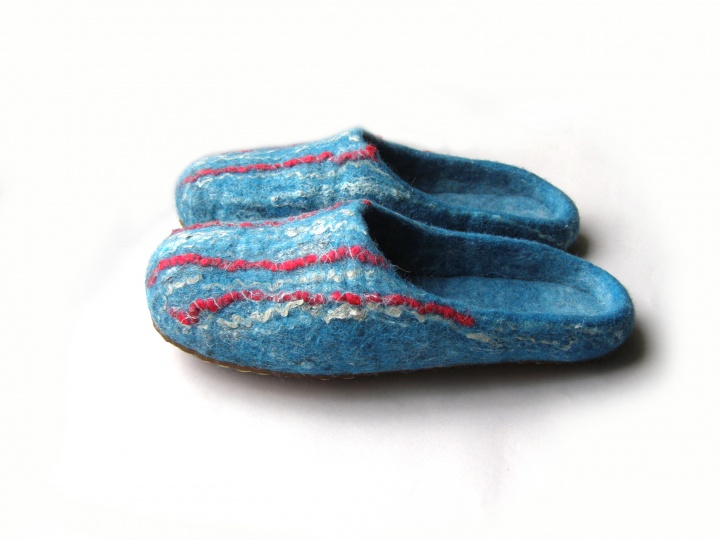 Felt slippers Turquoise