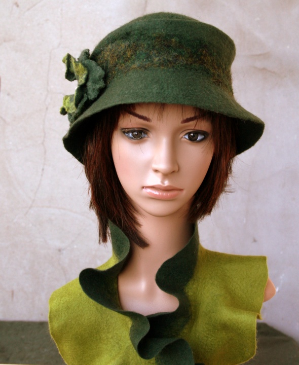 Felted hat ,, Green ,, rustle