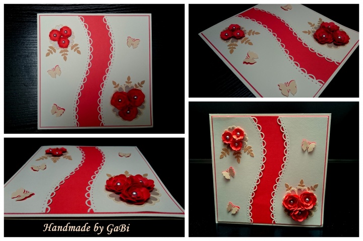 Handmade card " Scarlet "