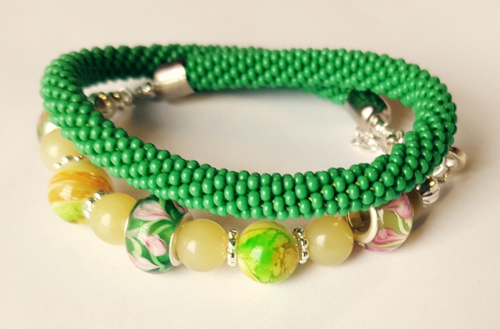 Crocheted double bracelet