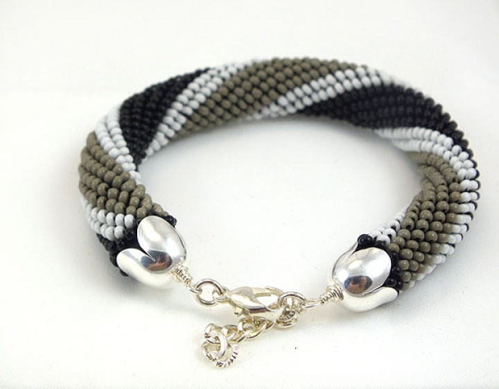 Crocheted gray bracelet (tow). picture no. 3