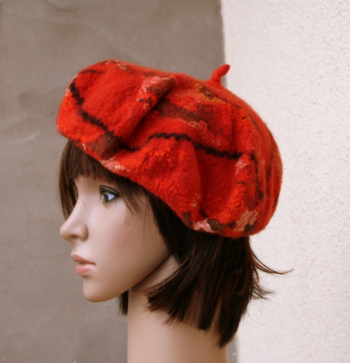 Felted Poppy beret ,, ,, picture no. 2