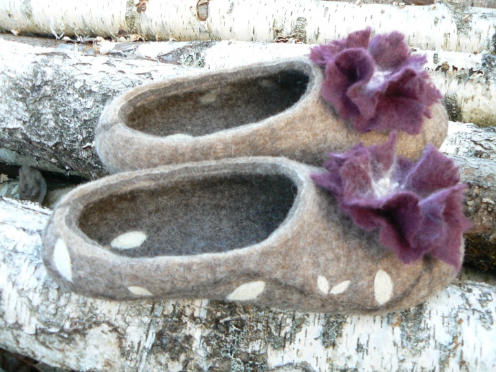 Felt slippers - Bordeaux rings picture no. 2