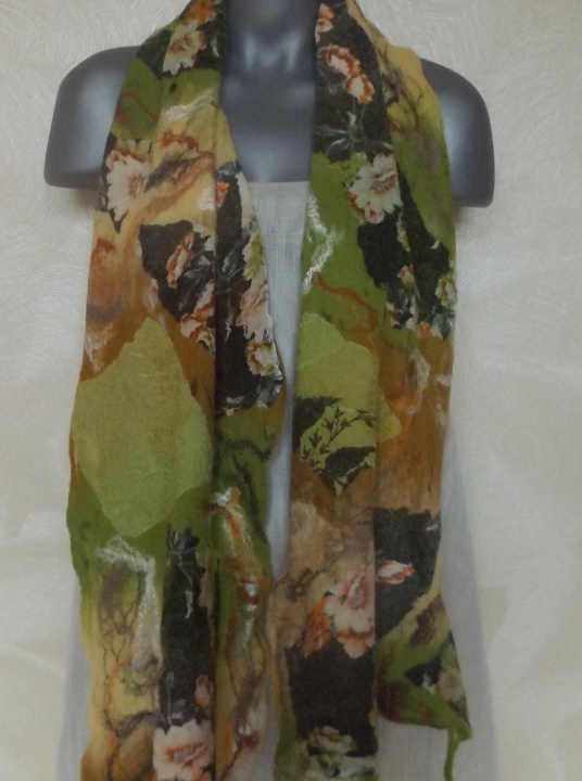 merino wool scarf autumn colors