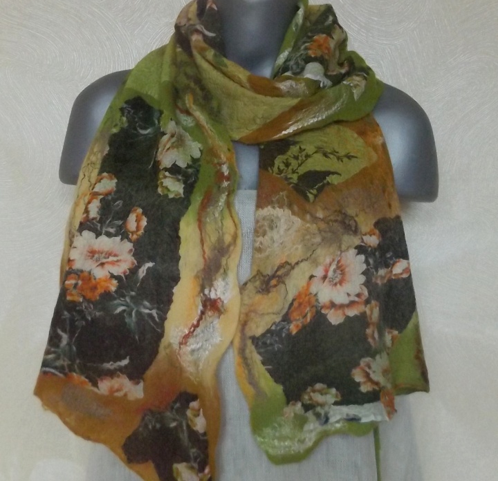 merino wool scarf autumn colors picture no. 2