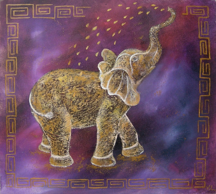 70 eur Golden Elephant 45x50