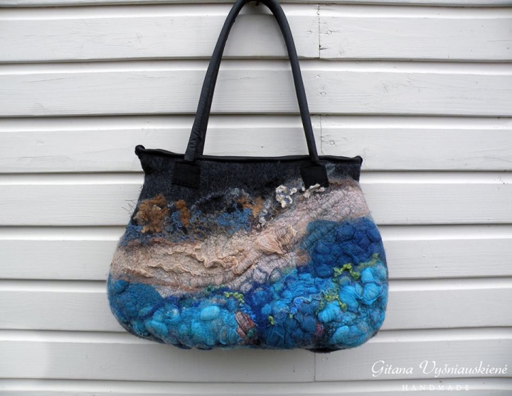 Felted bag "Deep sea"