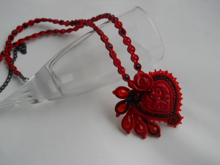 Soutache pendant "Love"