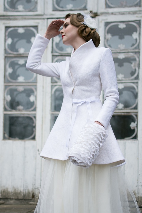 Felt white coat