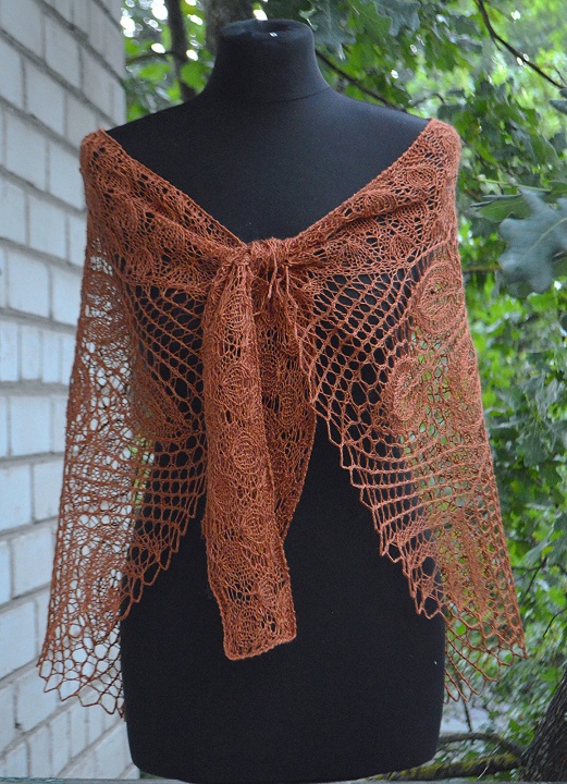 Knitted linen shawl picture no. 3