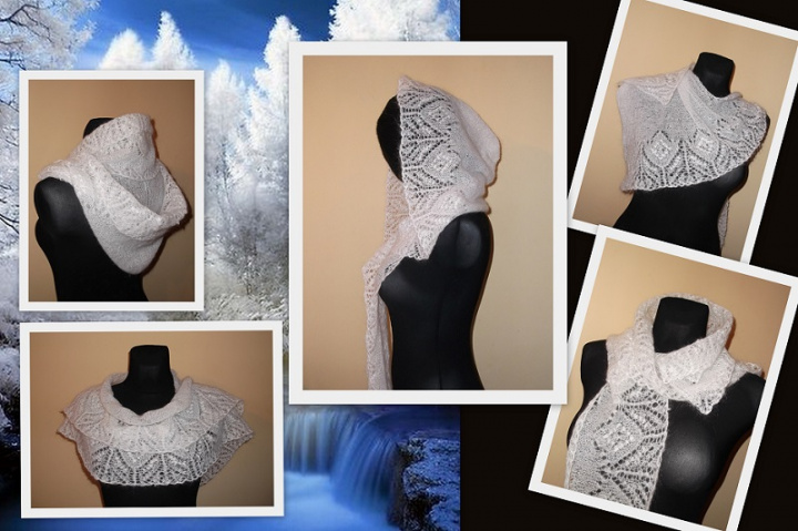 Scarf with hood ,, Frost "