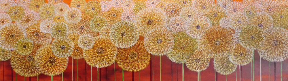 Sunflower 120x35, oil / canvas.