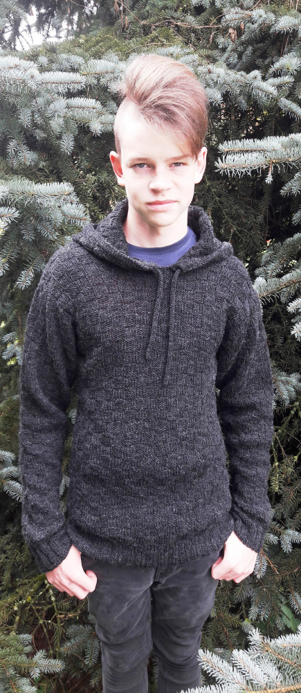 Hooded grey sweater picture no. 3