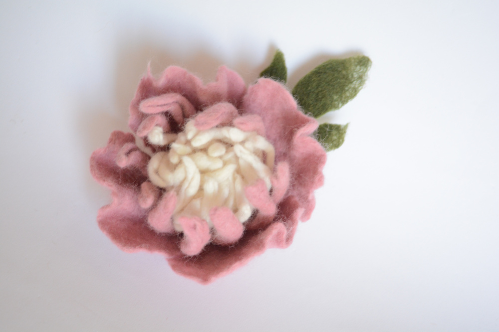 PEONY- Felted jewelry