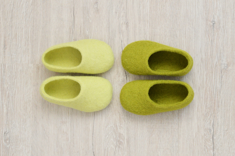 Felted kid size slippers