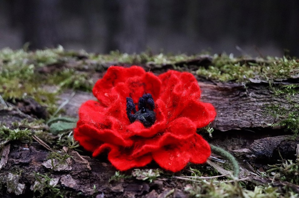 brooch -Red poppy picture no. 3