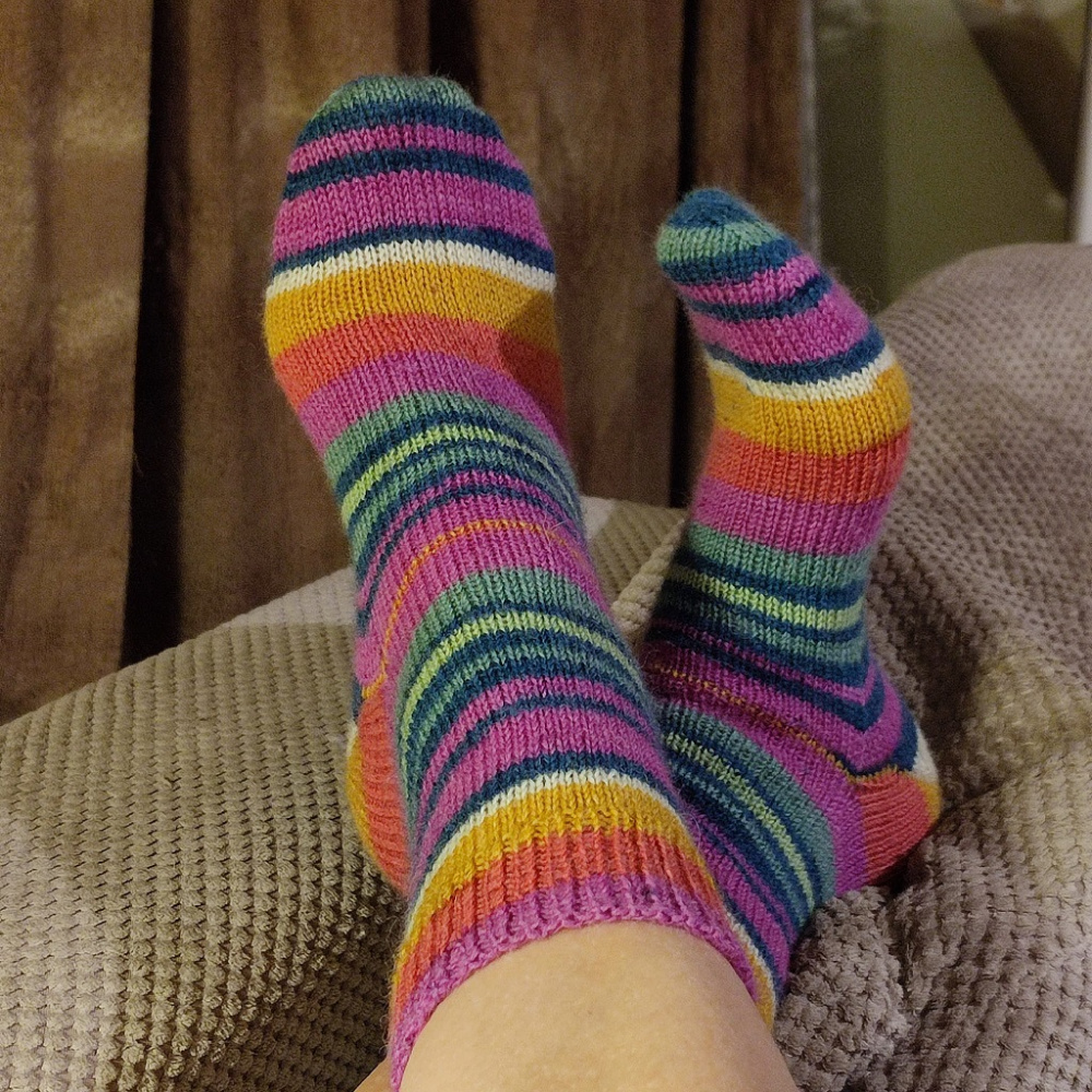 Handmade knitted woolen pattern socks