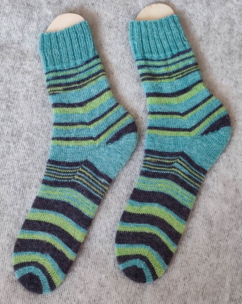 Handmade knitted woolen pattern socks