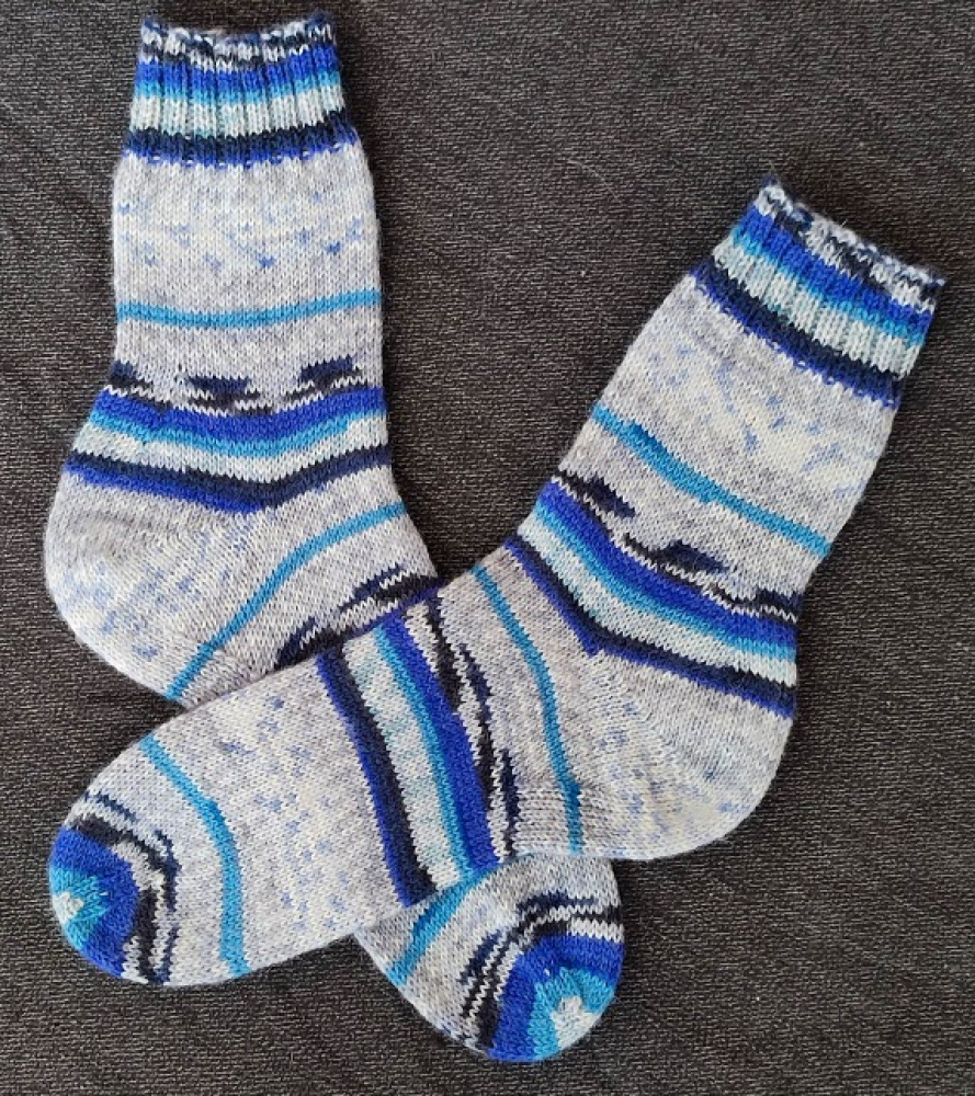 Handmade knitted woolen pattern socks