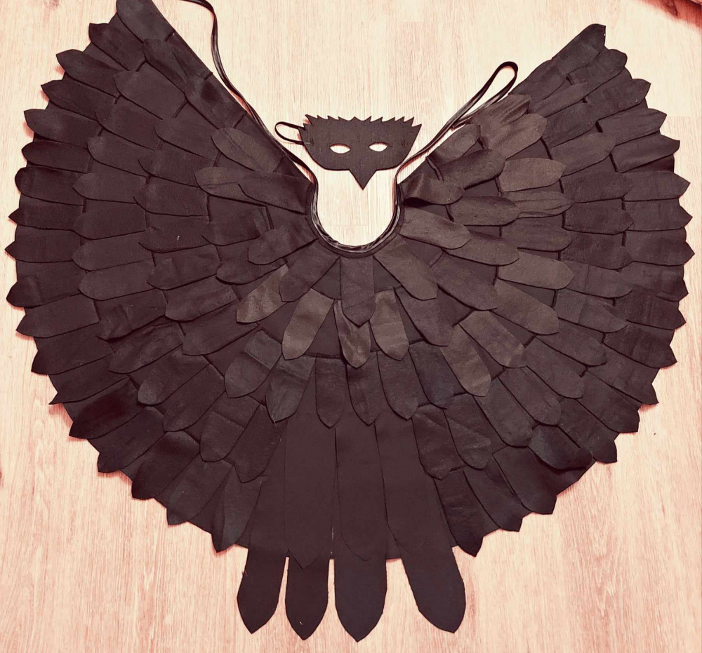 Crow, raven, blackbird carnival costume for kids