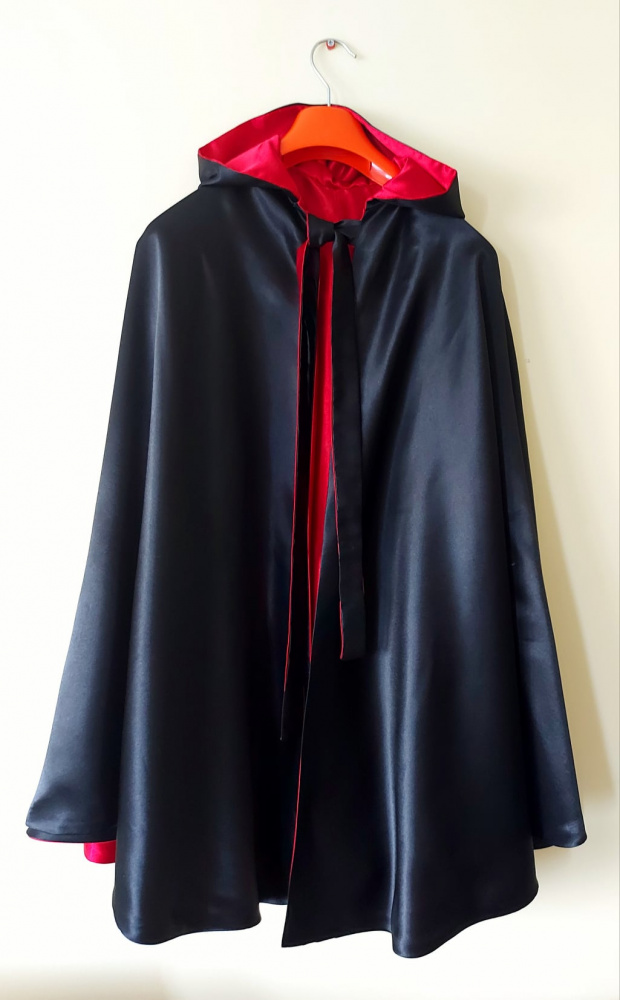 Black and red cloak with hood