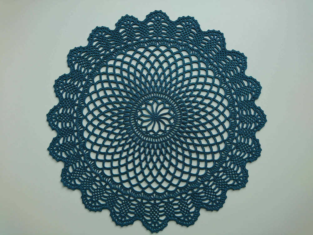 Doily "Infinity", turquoise green