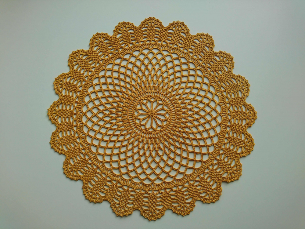 Doily "Infinity", mustard yellow picture no. 2