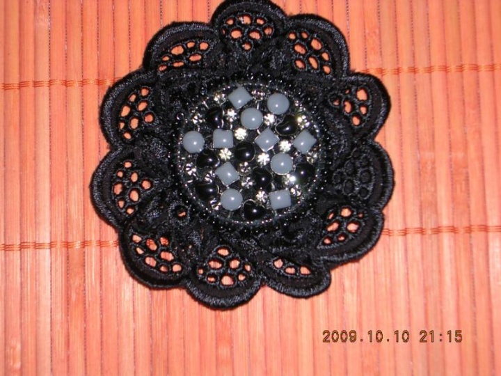 brooch with Swarovski crystals