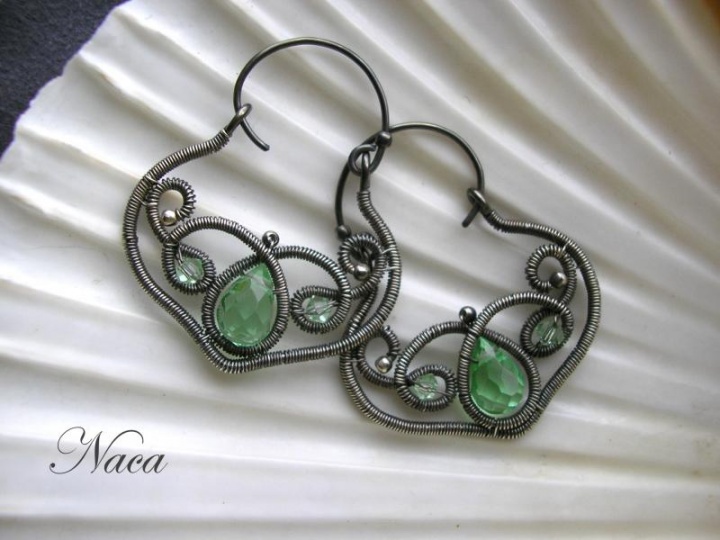 earrings Green Dropplets