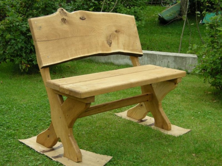 Oak outdoor bench