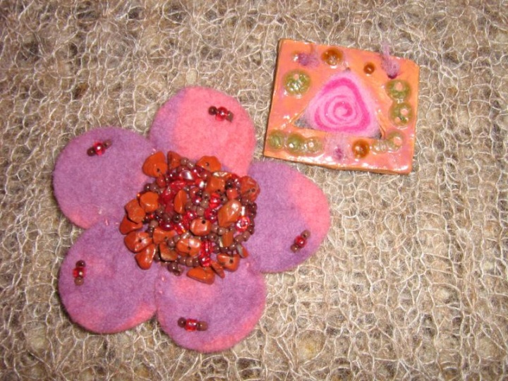 pink brooch