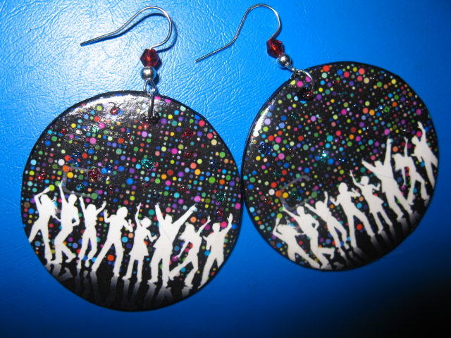 decoupage earrings " Dance with me "