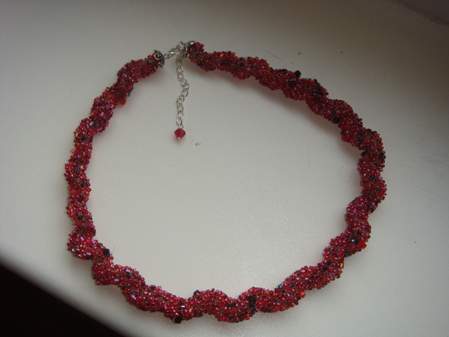 burgundy beads